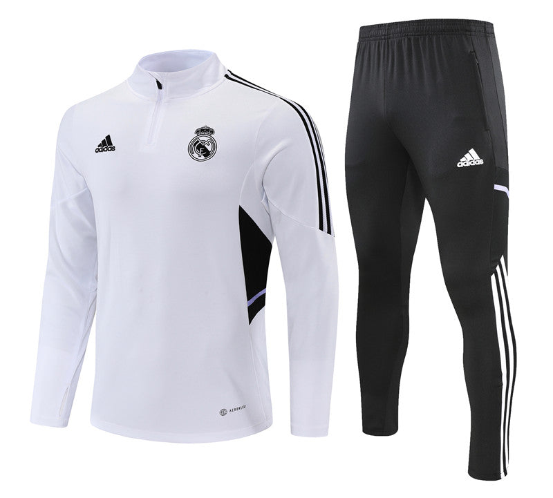 Real Madrid White With Black Tracksuit