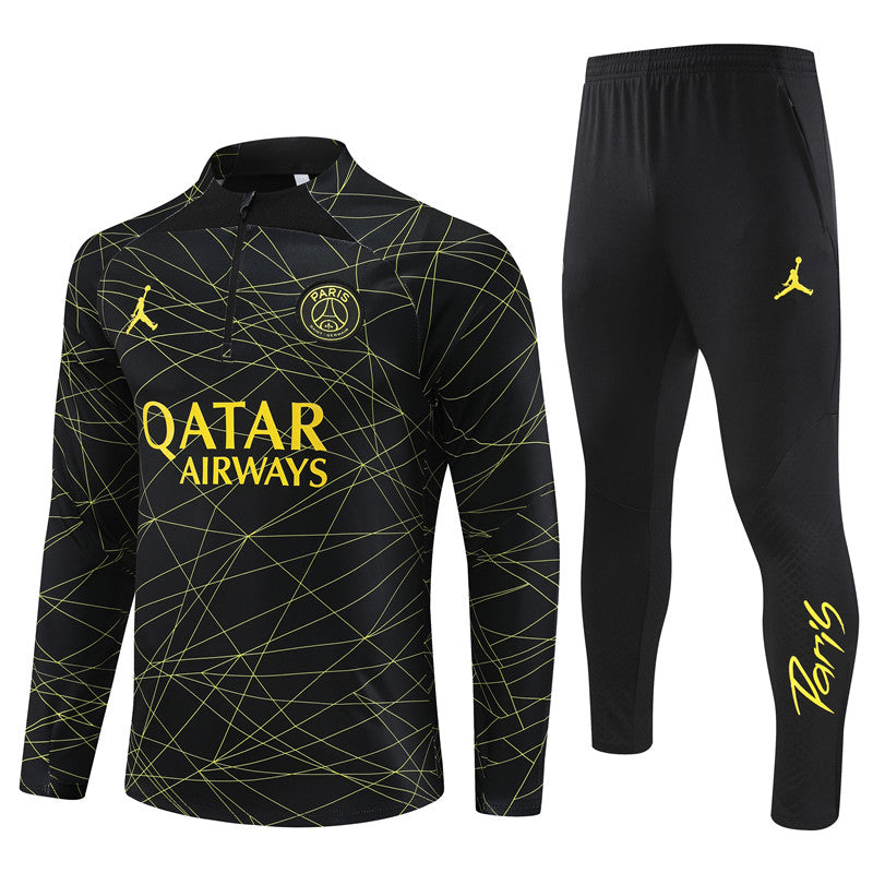 Jordan Paris Black And Yellow Tracksuit