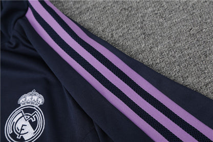 Real Madrid Royal Blue High Collar Style Tracksuit