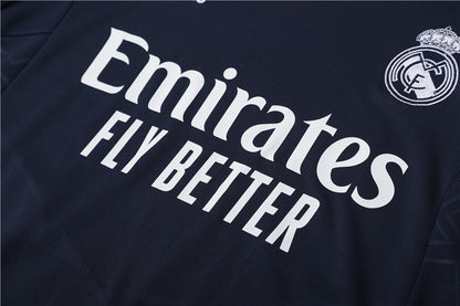 Real Madrid Royal Blue High Collar Style Tracksuit