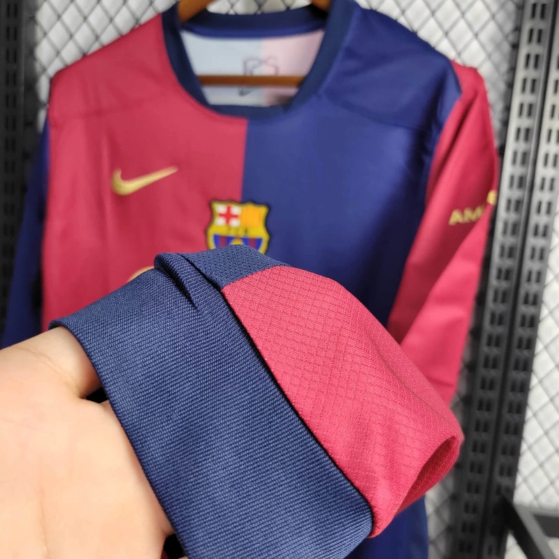 24-25 Barcelona Home Long Sleeve Jersey