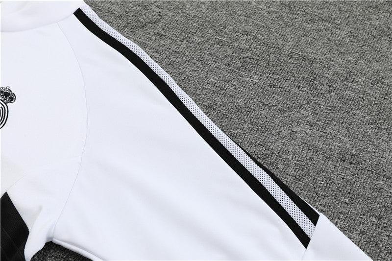 Real Madrid White High Collar Tracksuit