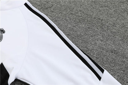 Real Madrid White High Collar Tracksuit