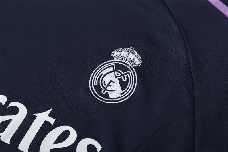 Real Madrid Royal Blue High Collar Style Tracksuit