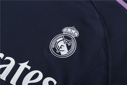 Real Madrid Royal Blue High Collar Style Tracksuit