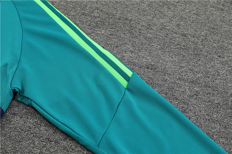 Juventus Green High Collar Style Tracksuit