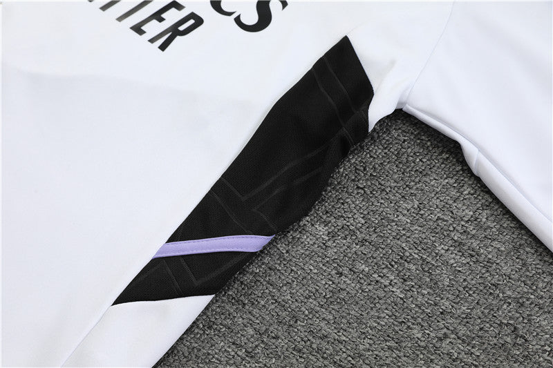 Real Madrid White High Collar Tracksuit