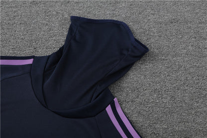 Real Madrid Royal Blue High Collar Style Tracksuit