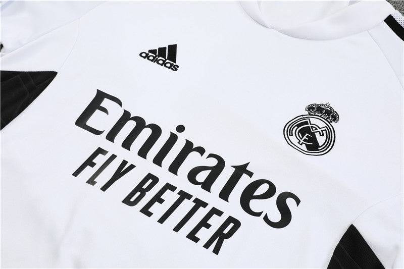 Real Madrid White High Collar Tracksuit
