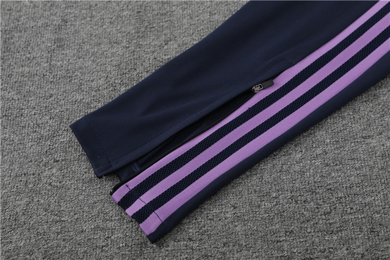 Real Madrid Royal Blue High Collar Style Tracksuit