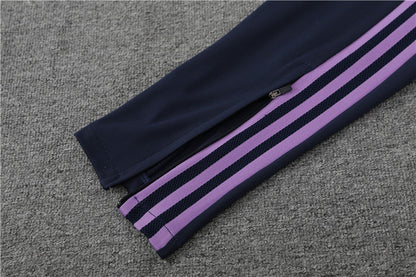 Real Madrid Royal Blue High Collar Style Tracksuit