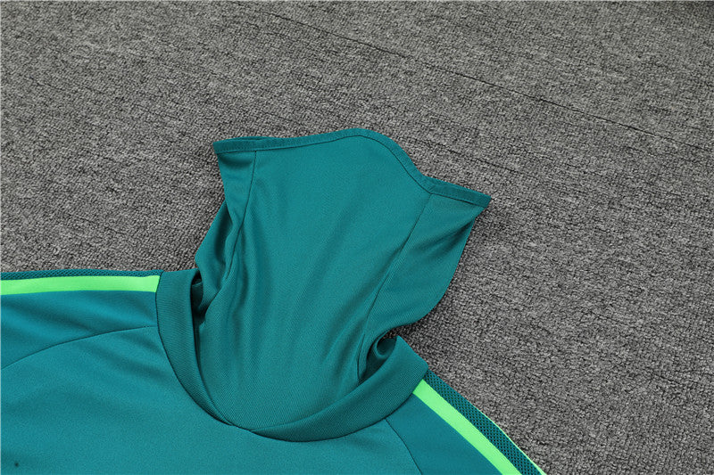 Juventus Green High Collar Style Tracksuit