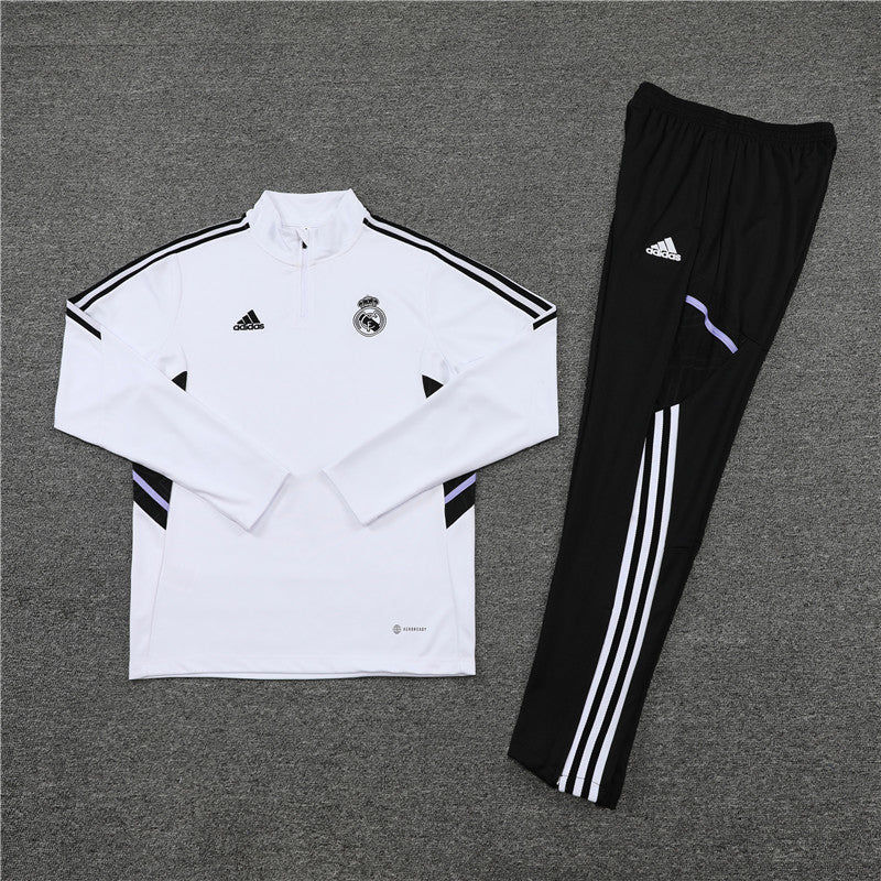 Real Madrid White With Black Tracksuit
