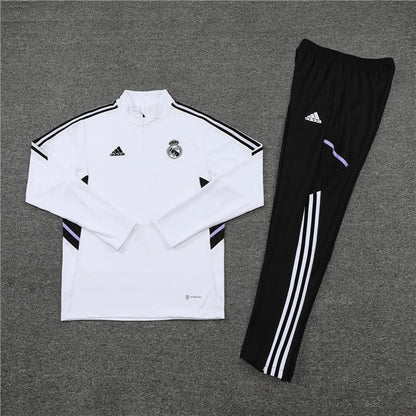 Real Madrid White With Black Tracksuit