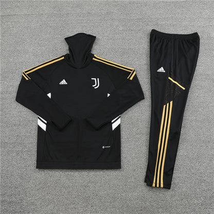 Juventus Black  high Collar Style Tracksuit