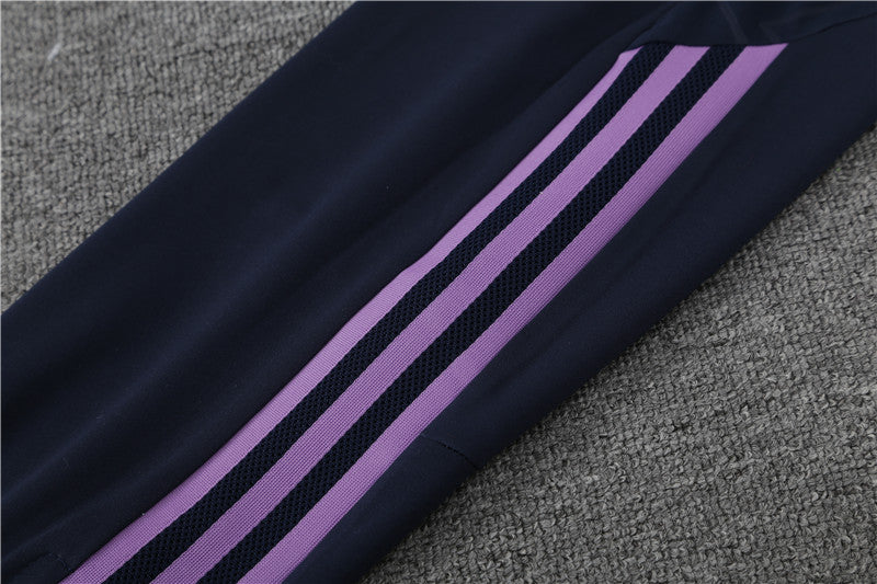 Real Madrid Royal Blue High Collar Style Tracksuit