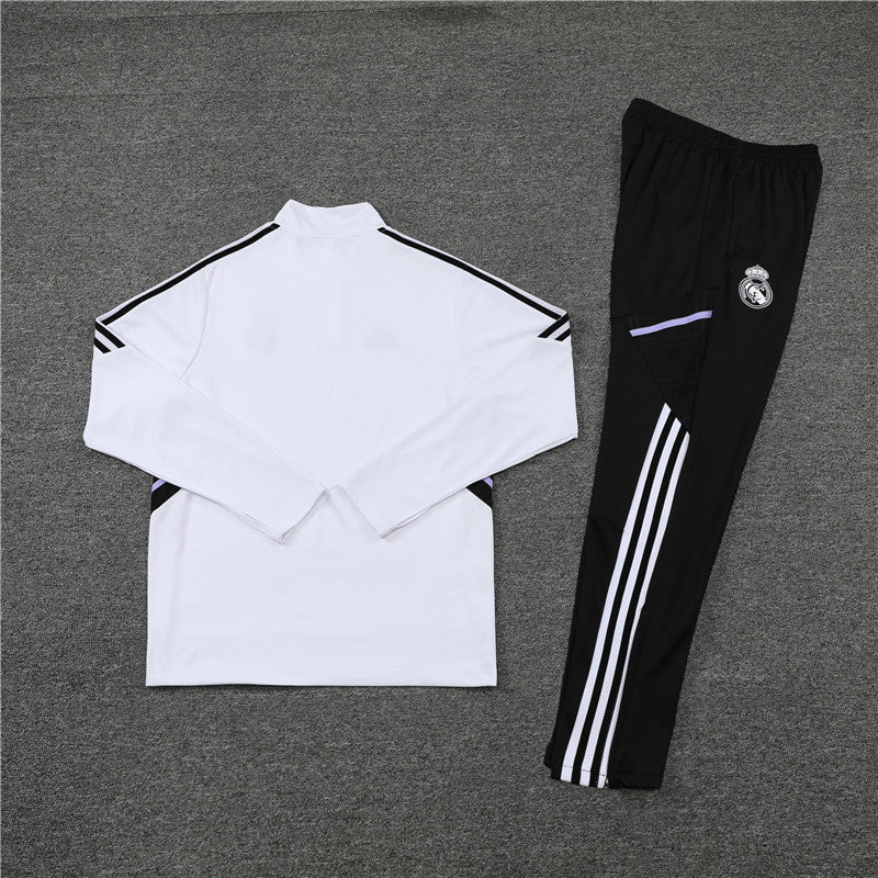 Real Madrid White With Black Tracksuit