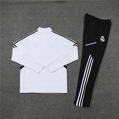 Real Madrid White With Black Tracksuit