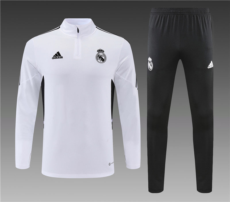 Real Madrid White With Black Tracksuit