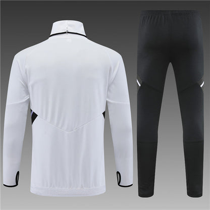 Real Madrid White High Collar Tracksuit