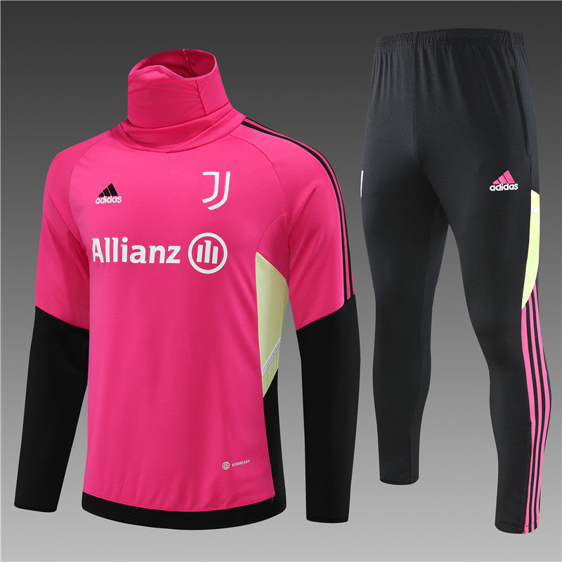 Juventus Rose Red High Collar Style Tracksuit