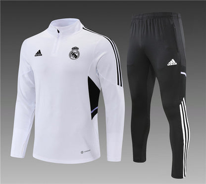 Real Madrid White With Black Tracksuit