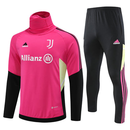 Juventus Rose Red High Collar Style Tracksuit