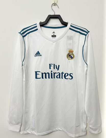 2017-18 Real Madrid Home Long Sleeves Retro Jersey