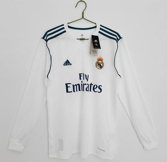 17/18 Real Madrid Home Long Sleeve Retro Jersey
