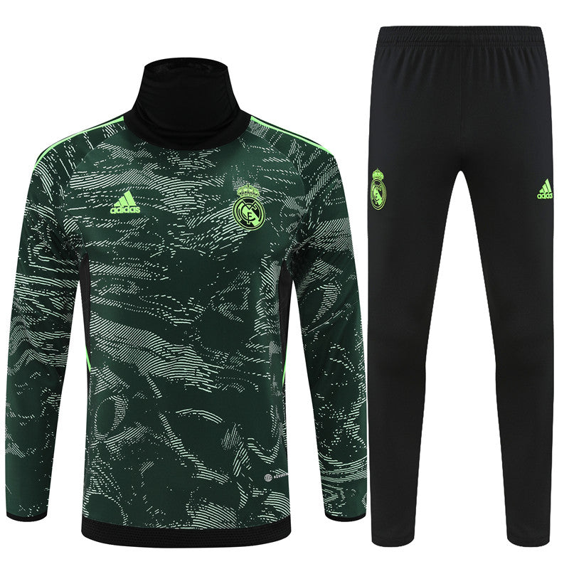 Champions League Version Of Real Madrid Camouflage High Collar Style Tracksuit