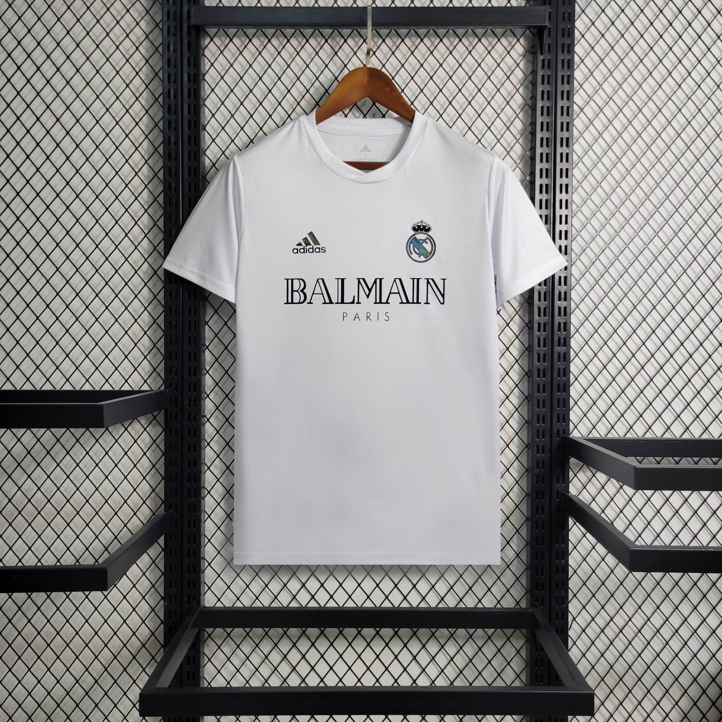 White Real Madrid x Balmain Collab Special Edition Reflective Jersey