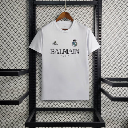 White Real Madrid x Balmain Collab Special Edition Reflective Jersey