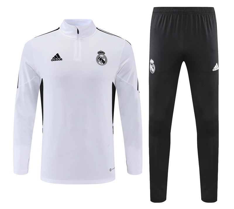Real Madrid White With Black Tracksuit