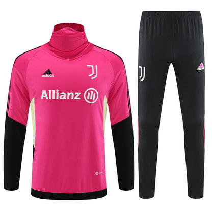 Juventus Rose Red High Collar Style Tracksuit