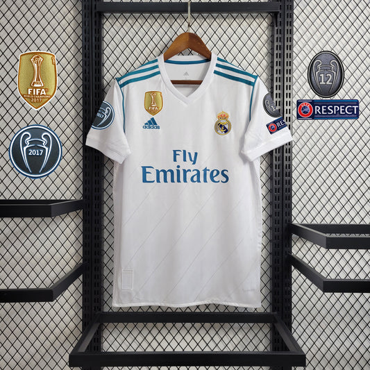 2017/18 Real Madrid Home With Patches Retro Jersey