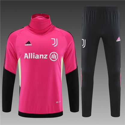 Juventus Rose Red High Collar Style Tracksuit