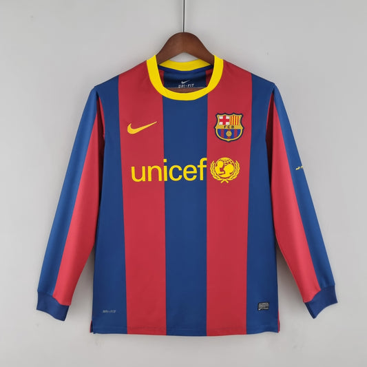 10/11 Barcelona Home Long Sleeve Retro Jersey