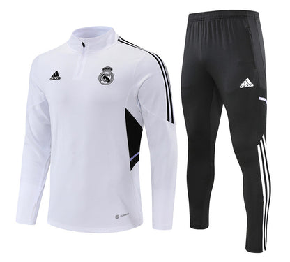 Real Madrid White With Black Tracksuit
