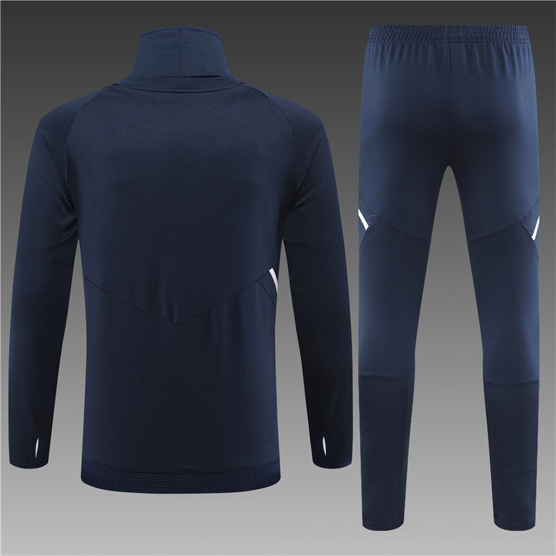 Real Madrid Royal Blue High Collar Style Tracksuit