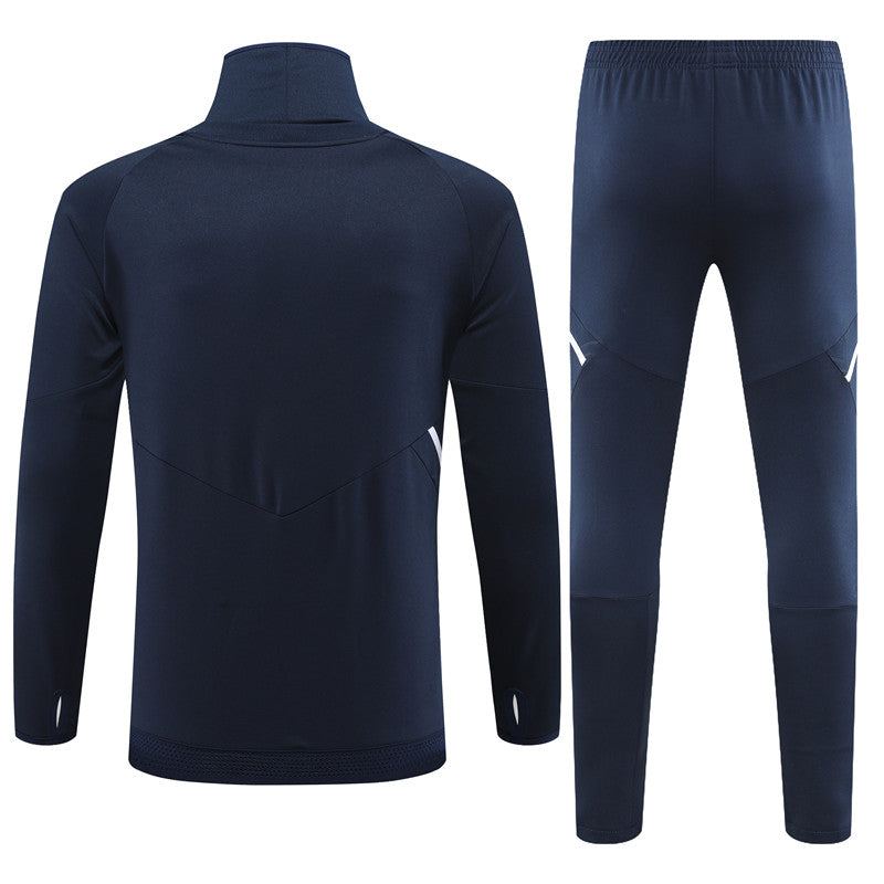 Real Madrid Royal Blue High Collar Style Tracksuit