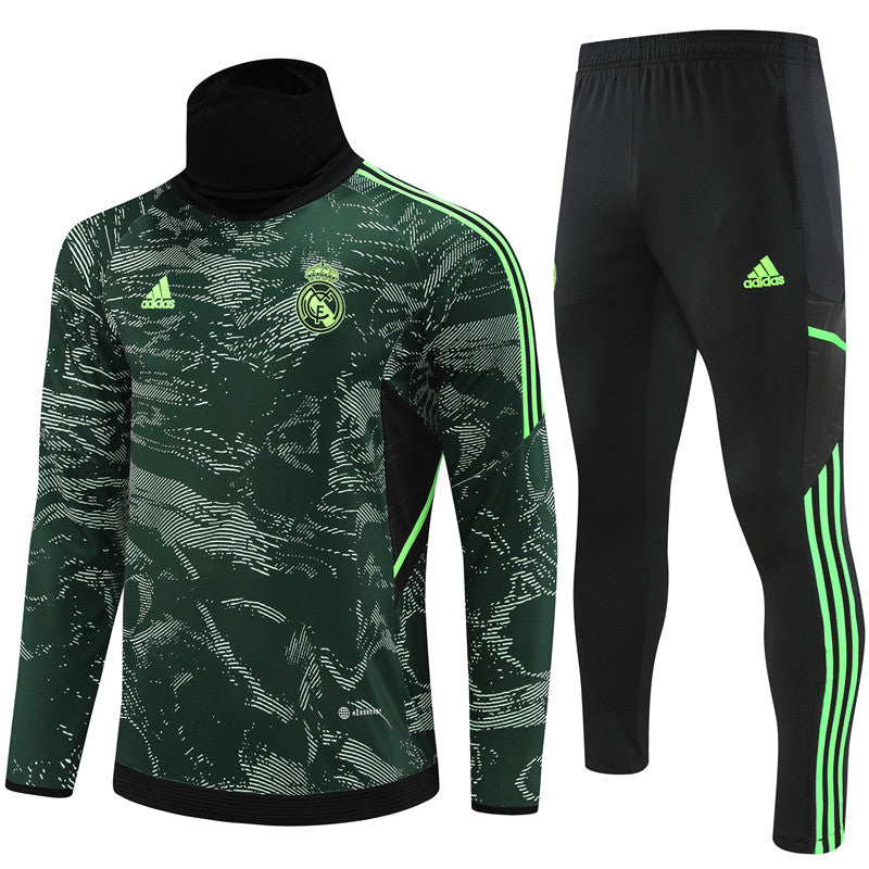 Champions League Version Of Real Madrid Camouflage High Collar Style Tracksuit