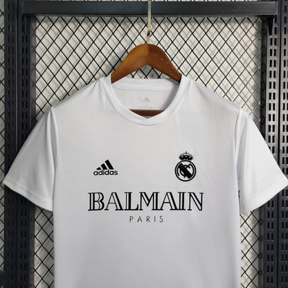 White Real Madrid x Balmain Collab Special Edition Reflective Jersey