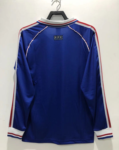 98 France Home Long Sleeve Retro Jersey