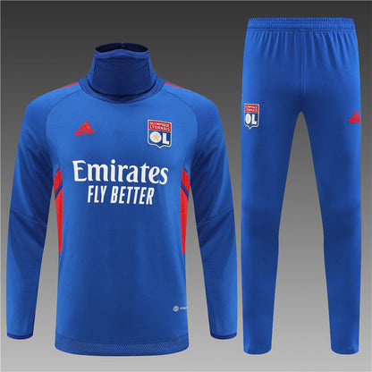 Lyon Blue Color High Collar Style Tracksuit