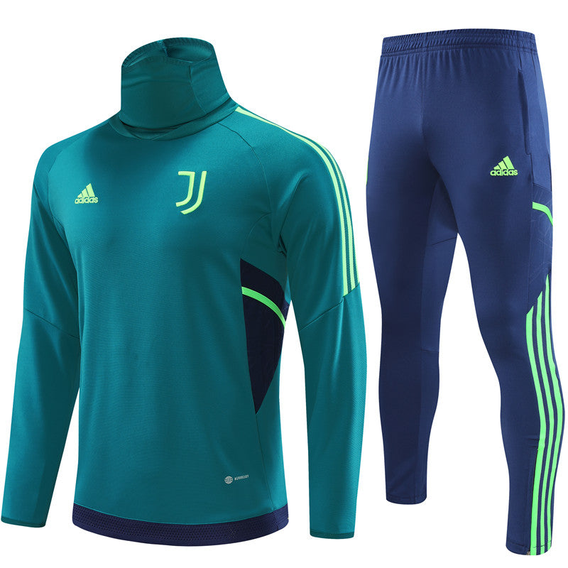 Juventus Green High Collar Style Tracksuit