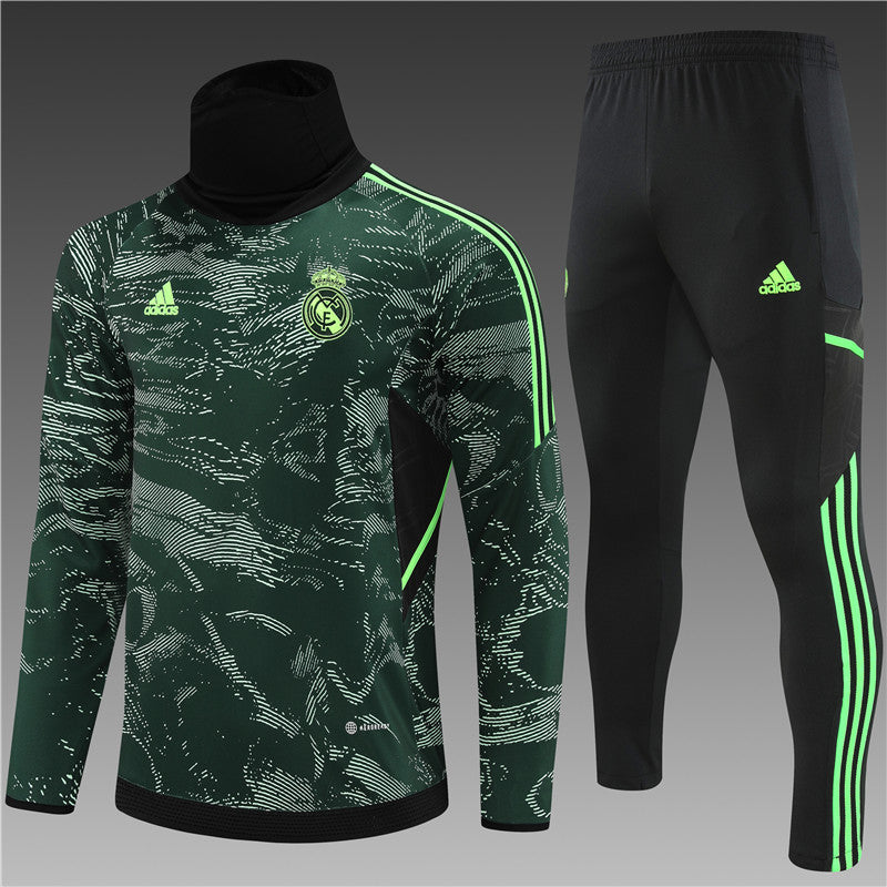 Champions League Version Of Real Madrid Camouflage High Collar Style Tracksuit