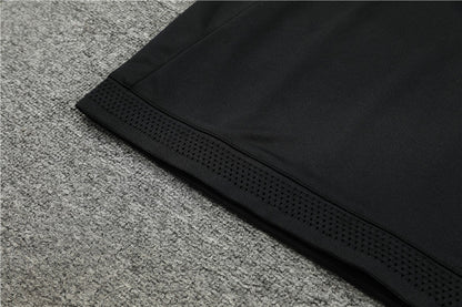 Real Madrid Black High Collar Style Tracksuit