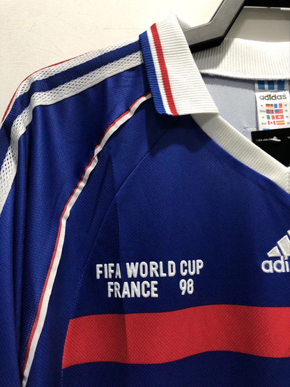 98 France Home Long Sleeve Retro Jersey