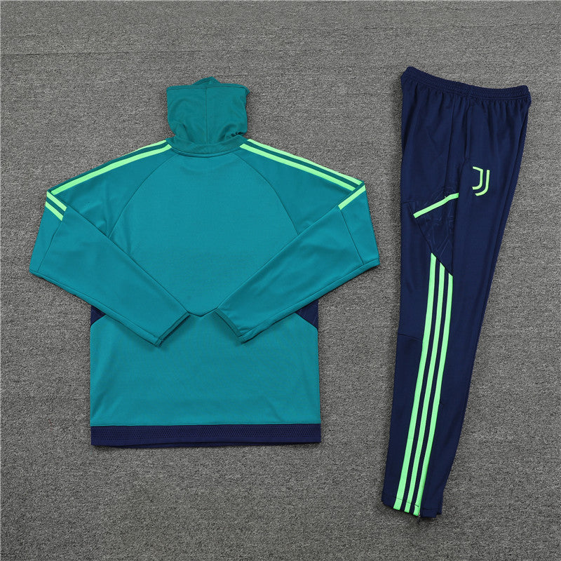 Juventus Green High Collar Style Tracksuit