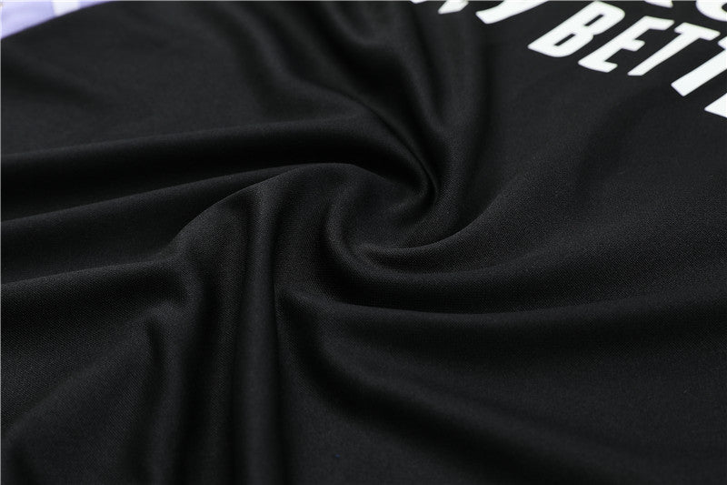 Real Madrid Black High Collar Style Tracksuit